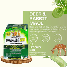 Nature's MACE granular application around plants deterring deer