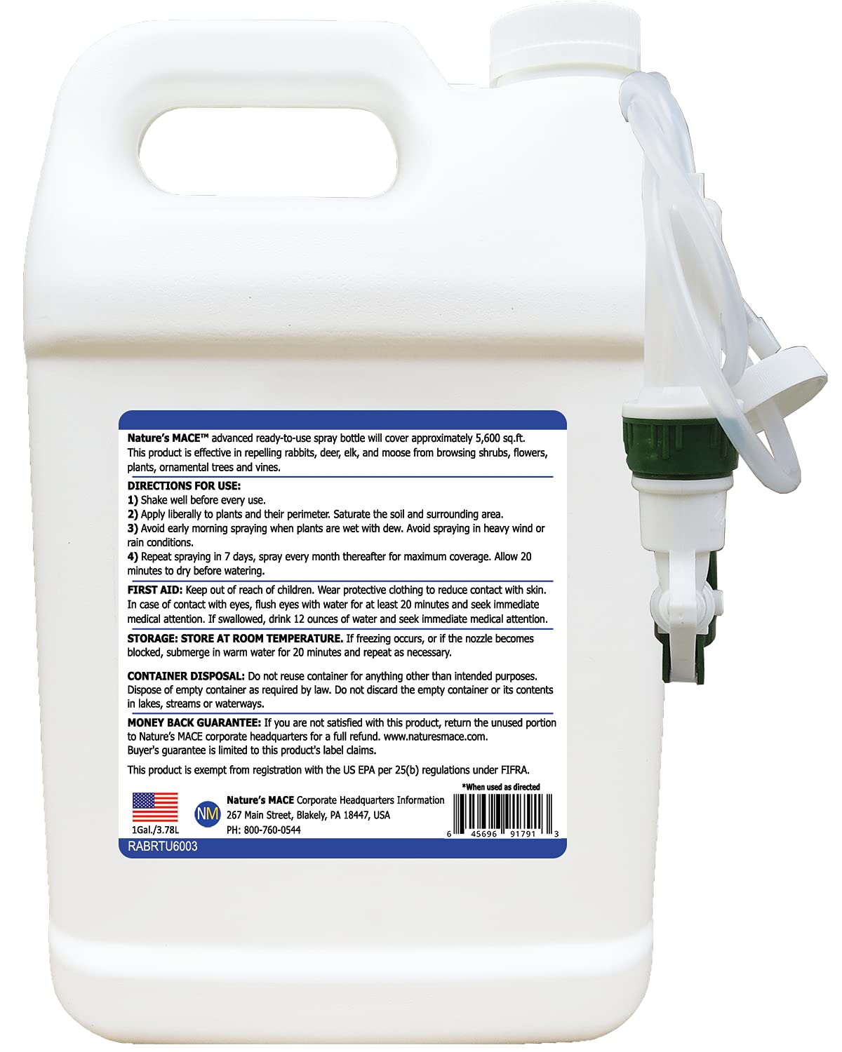Nature's MACE rabbit deterrent perimeter spray area demonstrates perimeter protection.