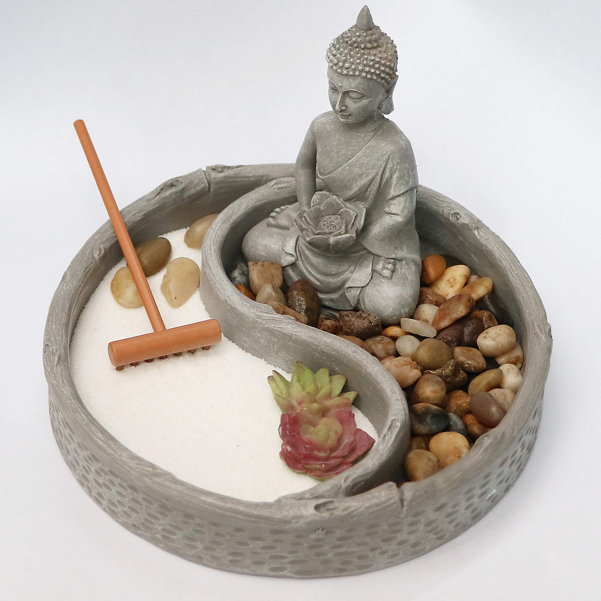 Nature's Mark mini Zen Garden rake for soothing patterns at the desk