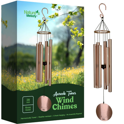 Nature's Melody Aureole Tunes wind chimes in outdoor display with a soothing B pentatonic tone