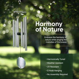 Nature's Melody Aureole Tunes wind chimes in forest green finish add color and outdoor durability.