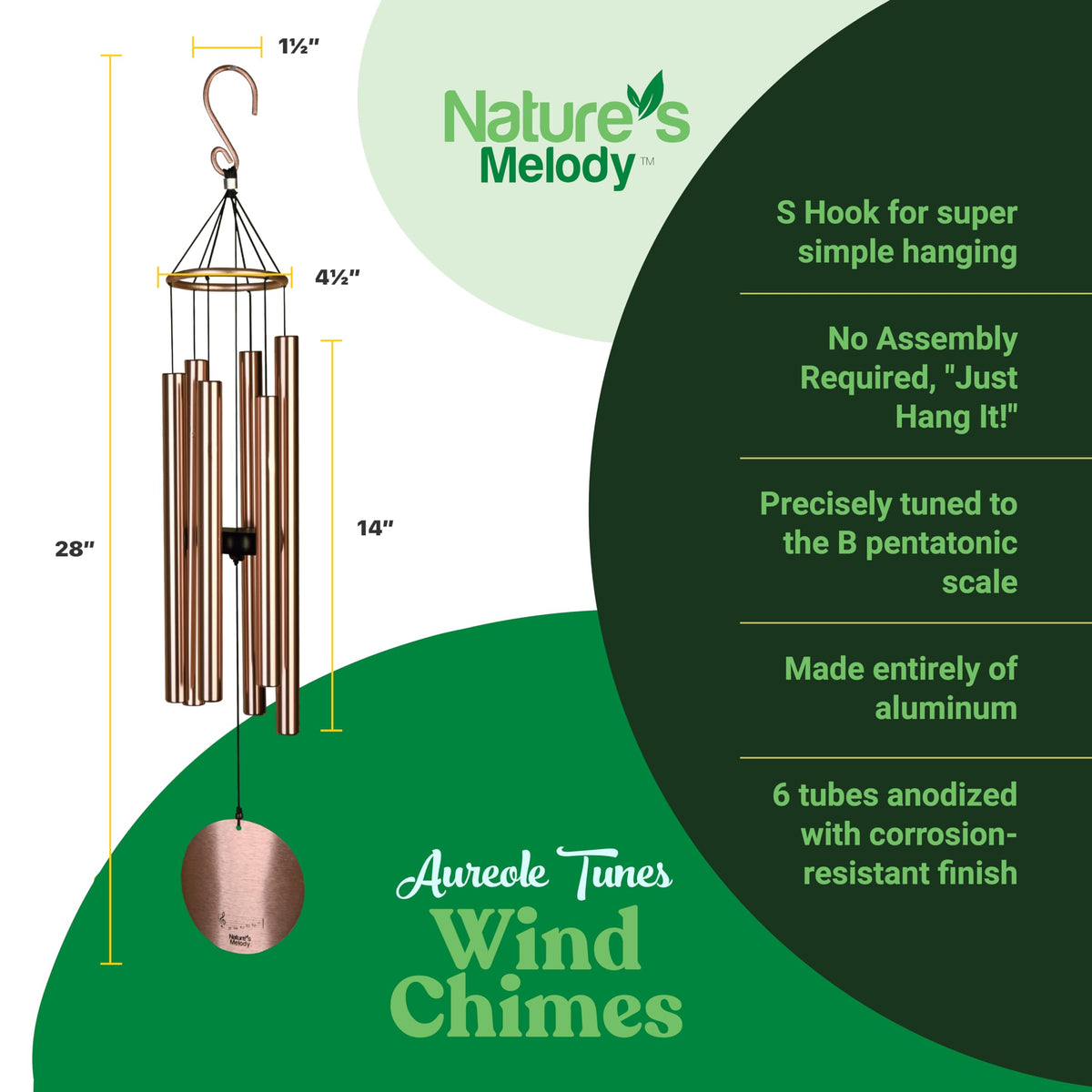 Zen garden setting featuring Nature's Melody Aureole Tunes wind chimes
