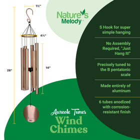 Zen garden setting featuring Nature's Melody Aureole Tunes wind chimes