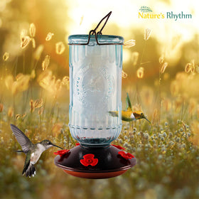 Nature's Rhythm antique base with embossed bird detail adds garden charm.