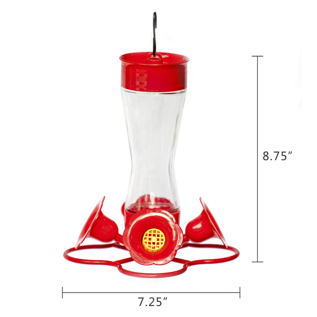 Nature's Rhythm hummingbird feeder wide mouth makes refilling and cleaning simple.