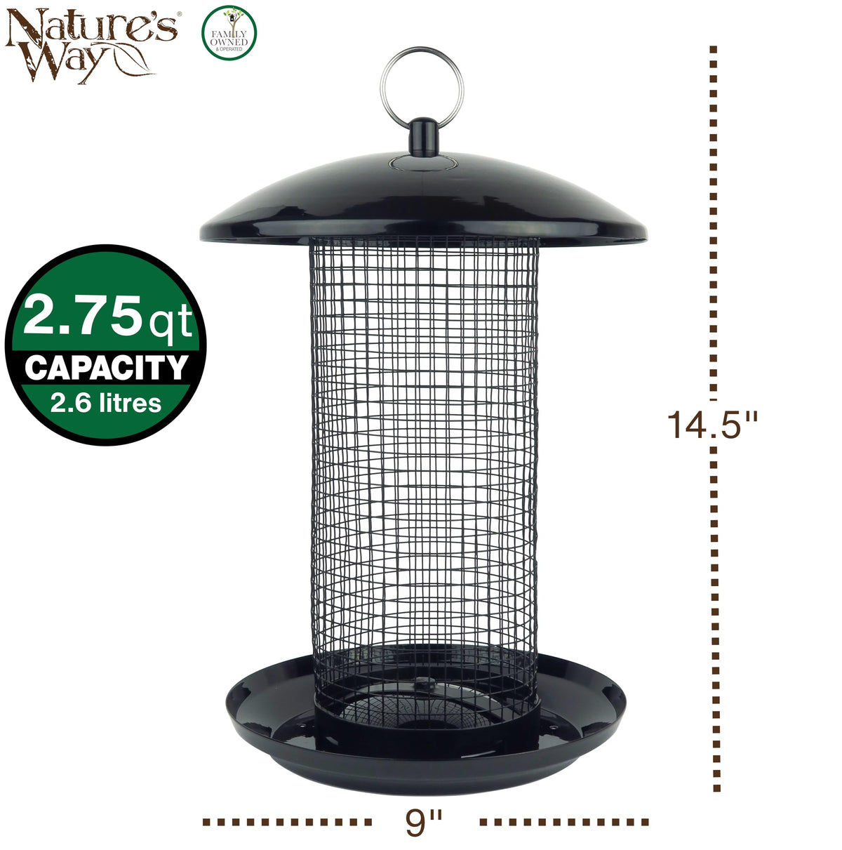 Nature's Way 2-75-quart capacity feeder ready for busy backyards