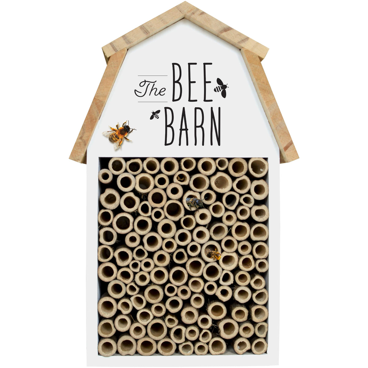 Nature's Way wooden bee house white outdoor decor attracts mason bees for pollination