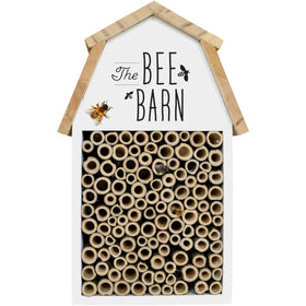 Nature's Way wooden bee house white outdoor decor attracts mason bees for pollination