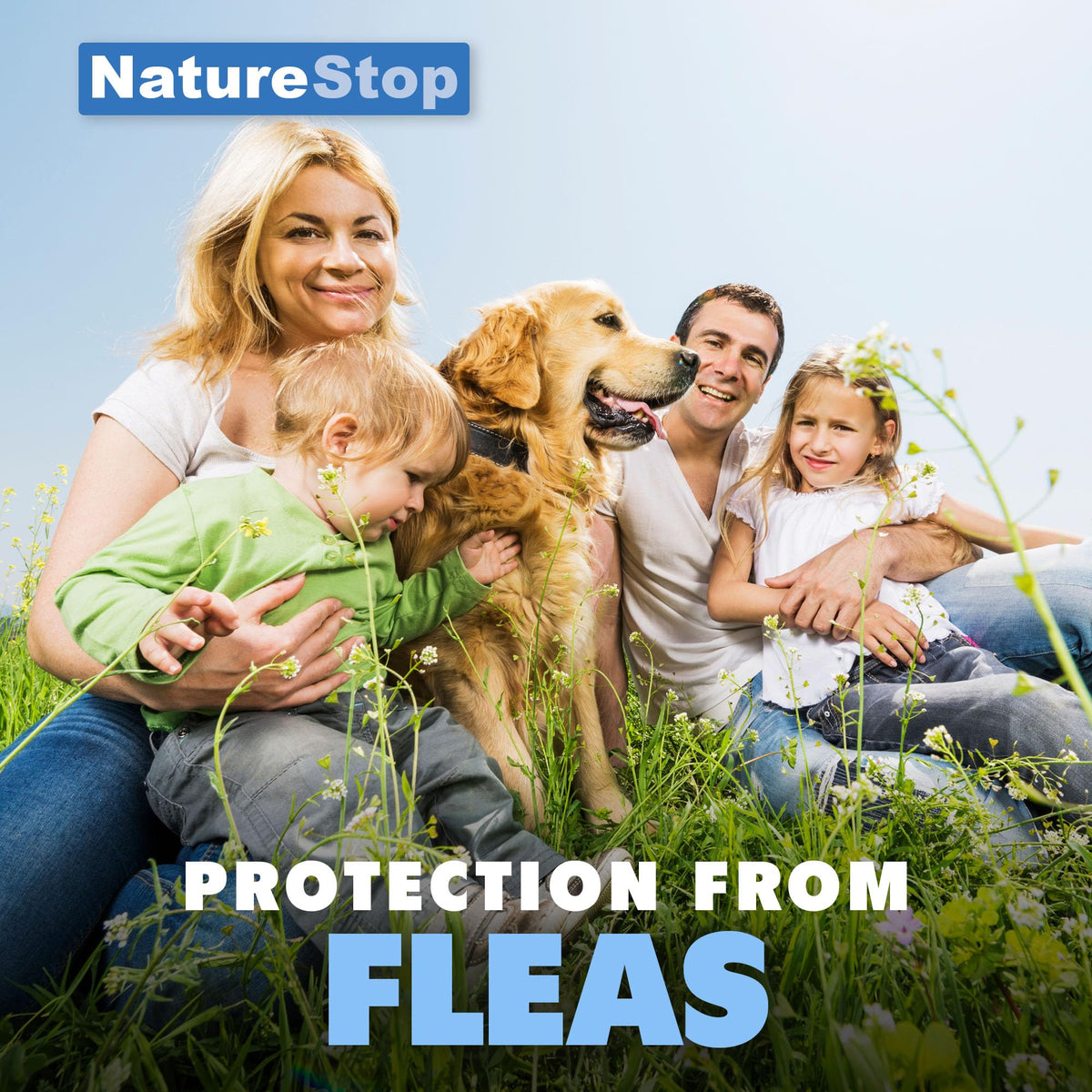NatureStop flea repellent spray protects fabrics and clothing from fleas.