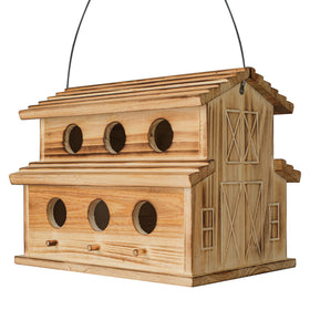 NATUREYLWL 6-hole bird house with bluebird focus, durable outdoor shelter for multiple families.