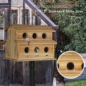 NATUREYLWL decorative bird house adds charm to any yard while welcoming visitors.