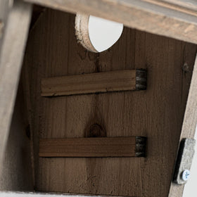 NATUREYLWL compact wooden bird house fits small yards