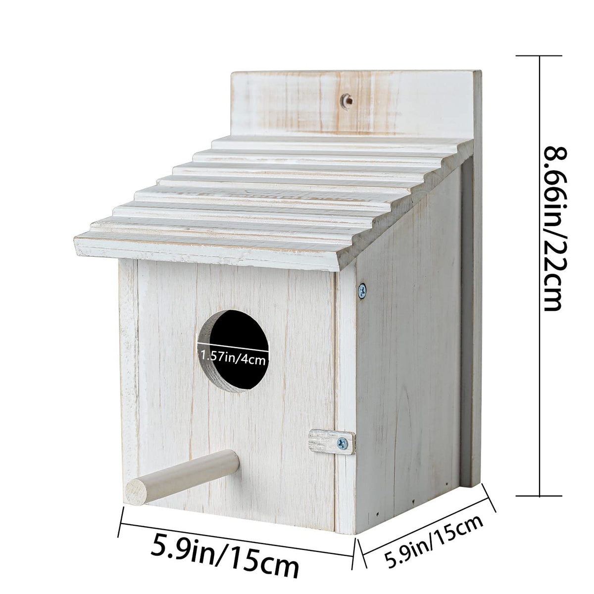 Natureylwl weatherproof bird house with durable solid wood for year-round use.