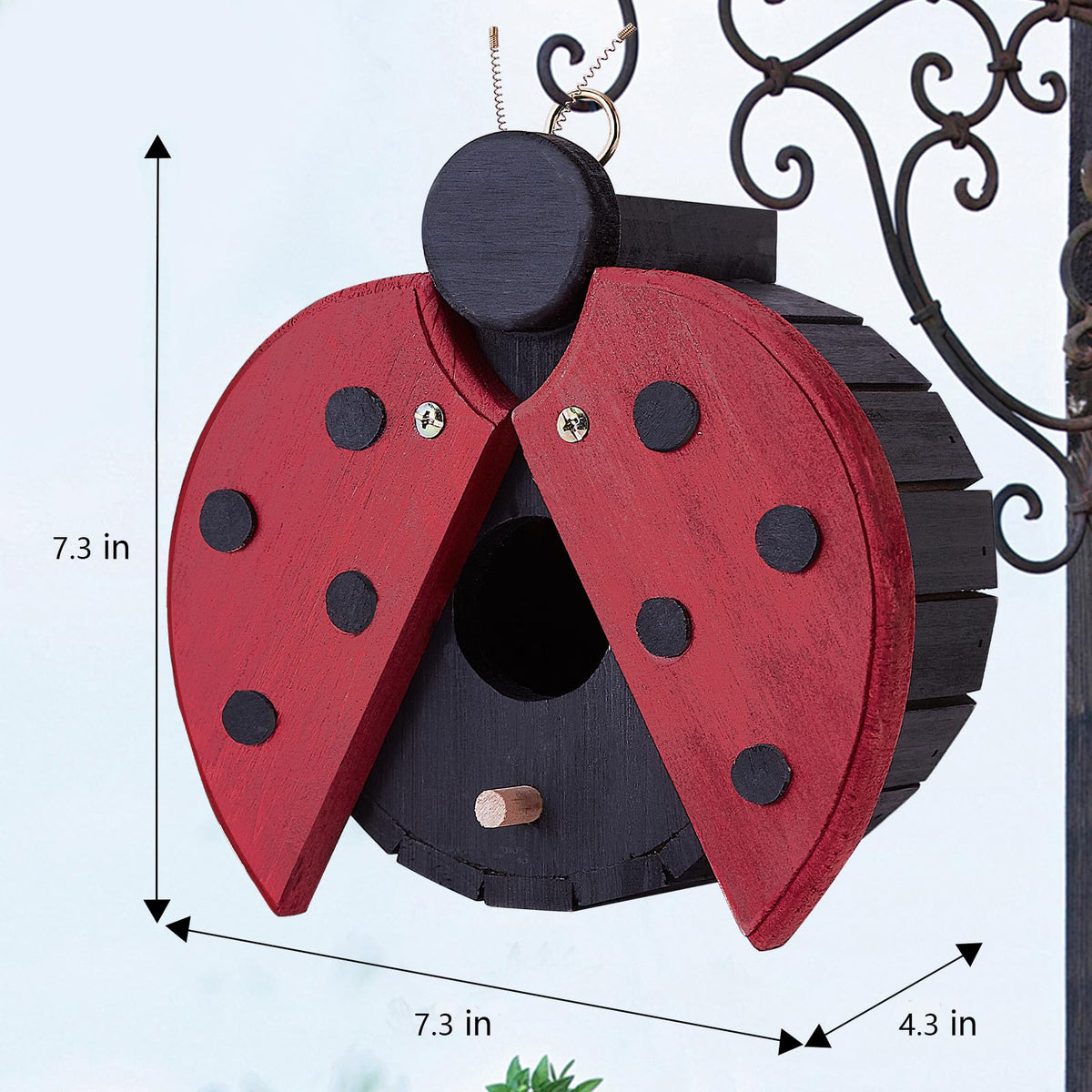 NATUREYLWL wooden hanging birdhouse offers durable outdoor nesting.
