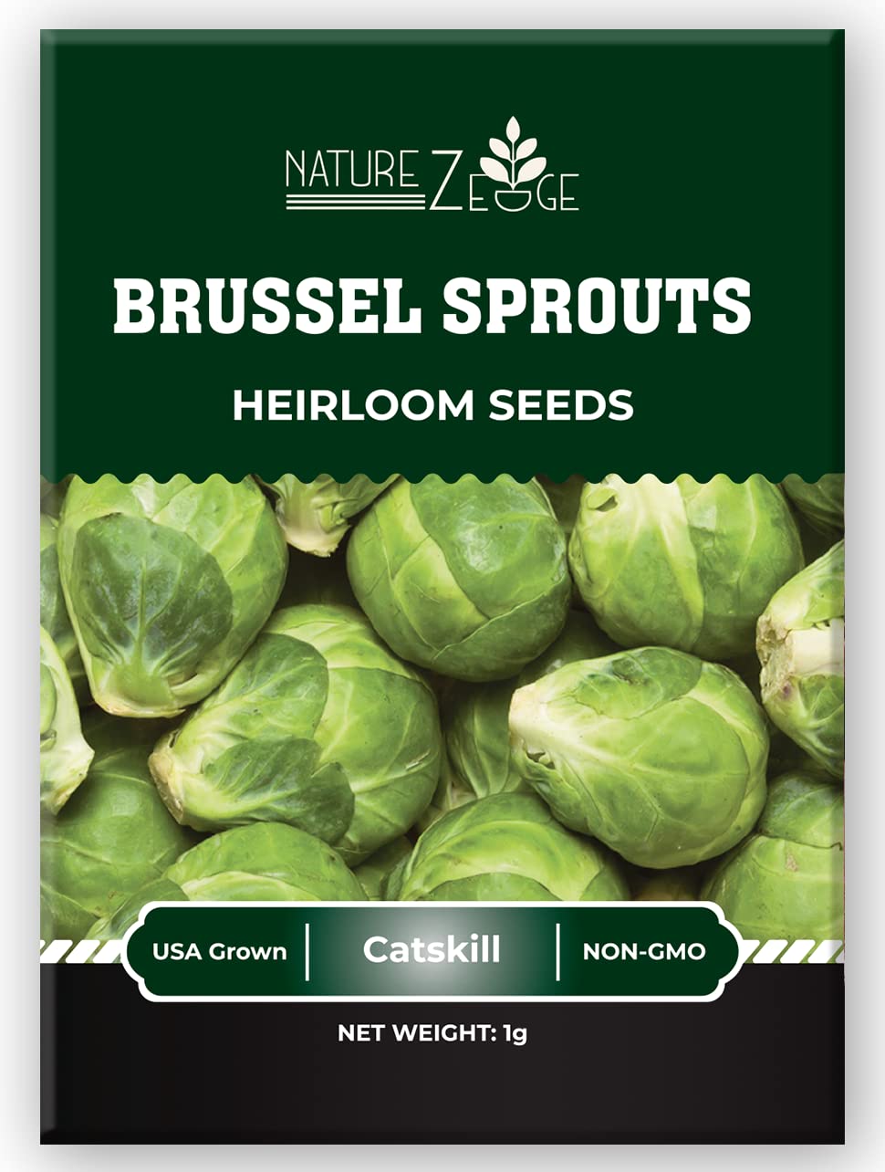 NatureZ Edge Brussel Sprouts Seeds Catskill seed packet ready for spring planting.