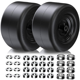 Natureza 13x6.50-6 flat-free tire side view, durable solid PU for puncture resistance.