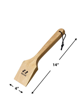 Naturolic bristle-free grill scraper grooves reach grate crevices for deeper cleaning.
