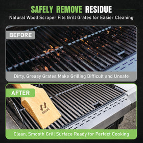 Naturolic ergonomic handle provides control during outdoor grilling sessions.