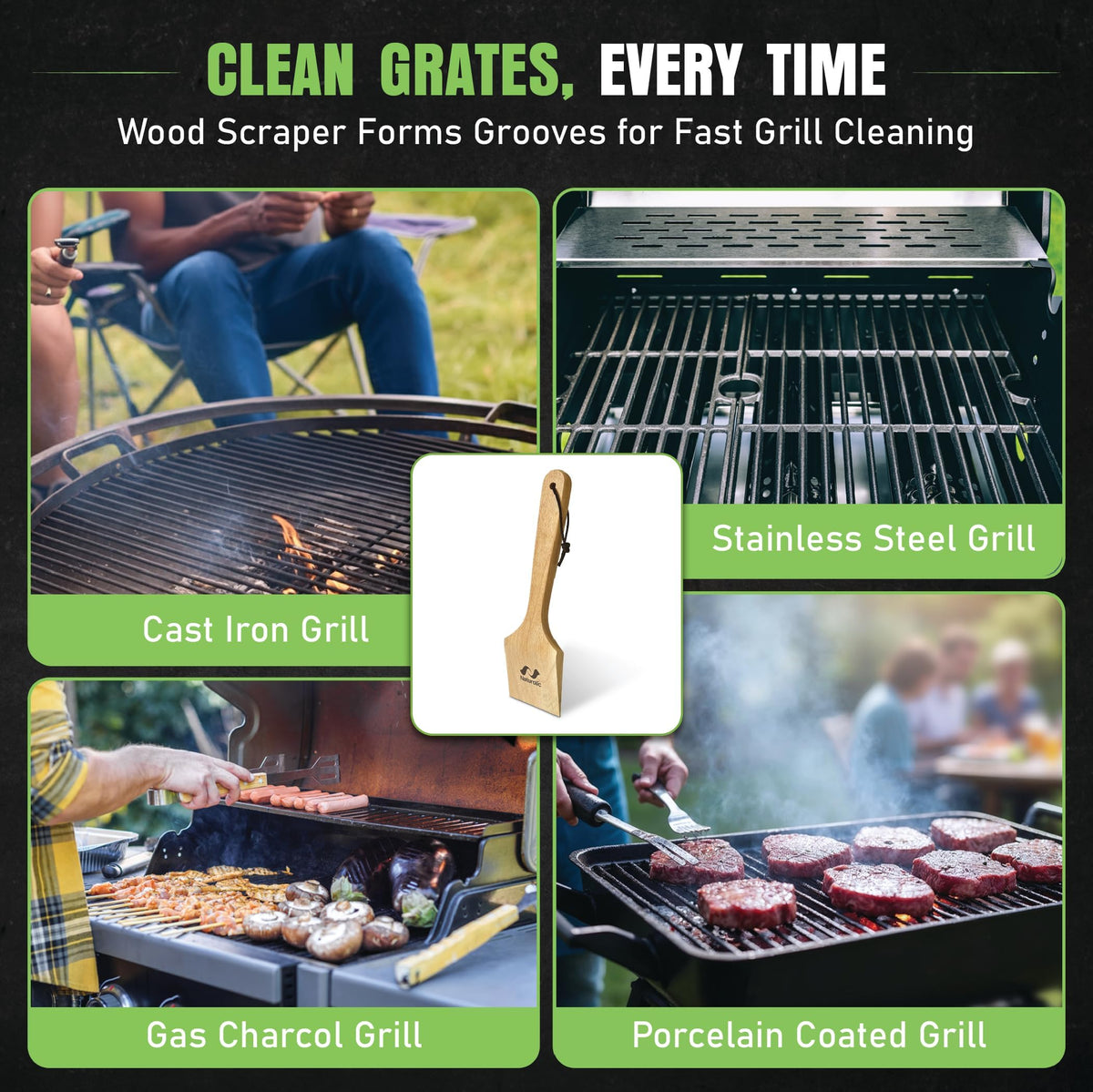 Naturolic bristle-free solution for safe BBQ cleaning on any grill