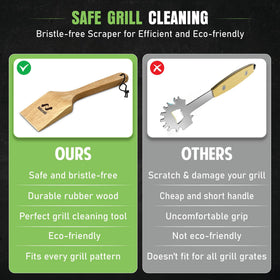 Naturolic in action cleaning a grill grate without bristles.