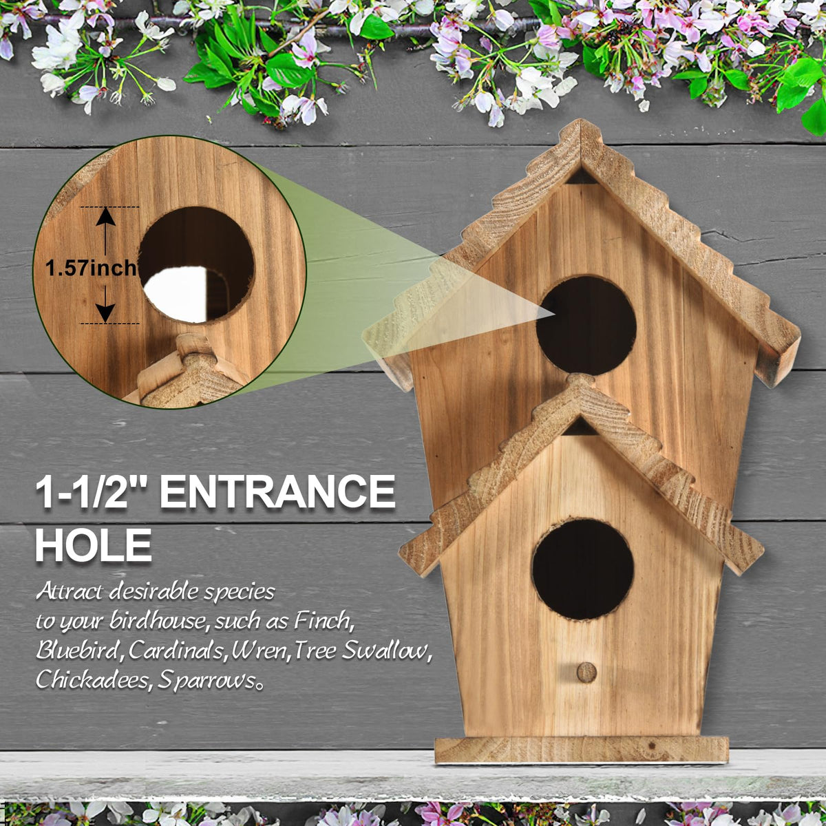 Natureylwl birdhouse backyard-birdwatching attracts birds for observation