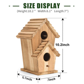 Natureylwl birdhouse front-view wooden sturdy shelter for garden birds