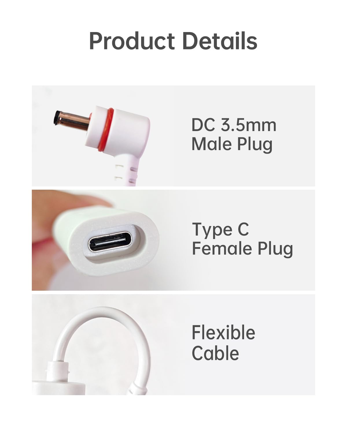 Naubluvo USB-C to barrel plug adapter for Ring Spotlight cameras enables simple power connection
