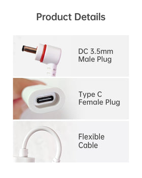 Naubluvo USB-C to barrel plug adapter for Ring Spotlight cameras enables simple power connection
