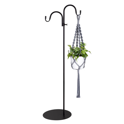 Navaris Shepherd Hooks dual hooks for hanging bird feeders and plants outdoors.