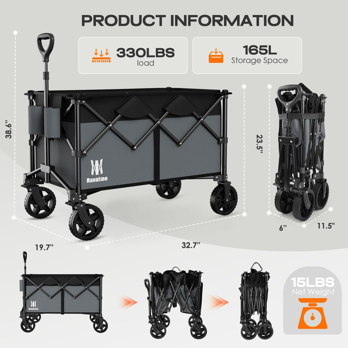 Navatiee 600D fabric emphasizes wear resistance and easy cleaning