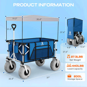 Navatiee Beach Wagon reinforced anti-rust frame for outdoor longevity.