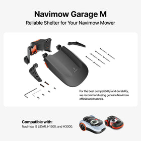 Navimow Garage M package includes wrenches, screws and fasteners.