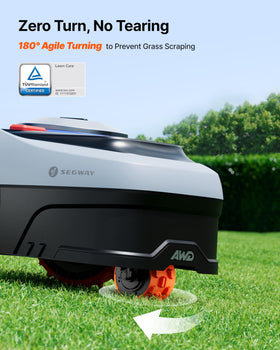 Navimow i210 AWD on-demand drive saves energy and extends per-charge coverage.