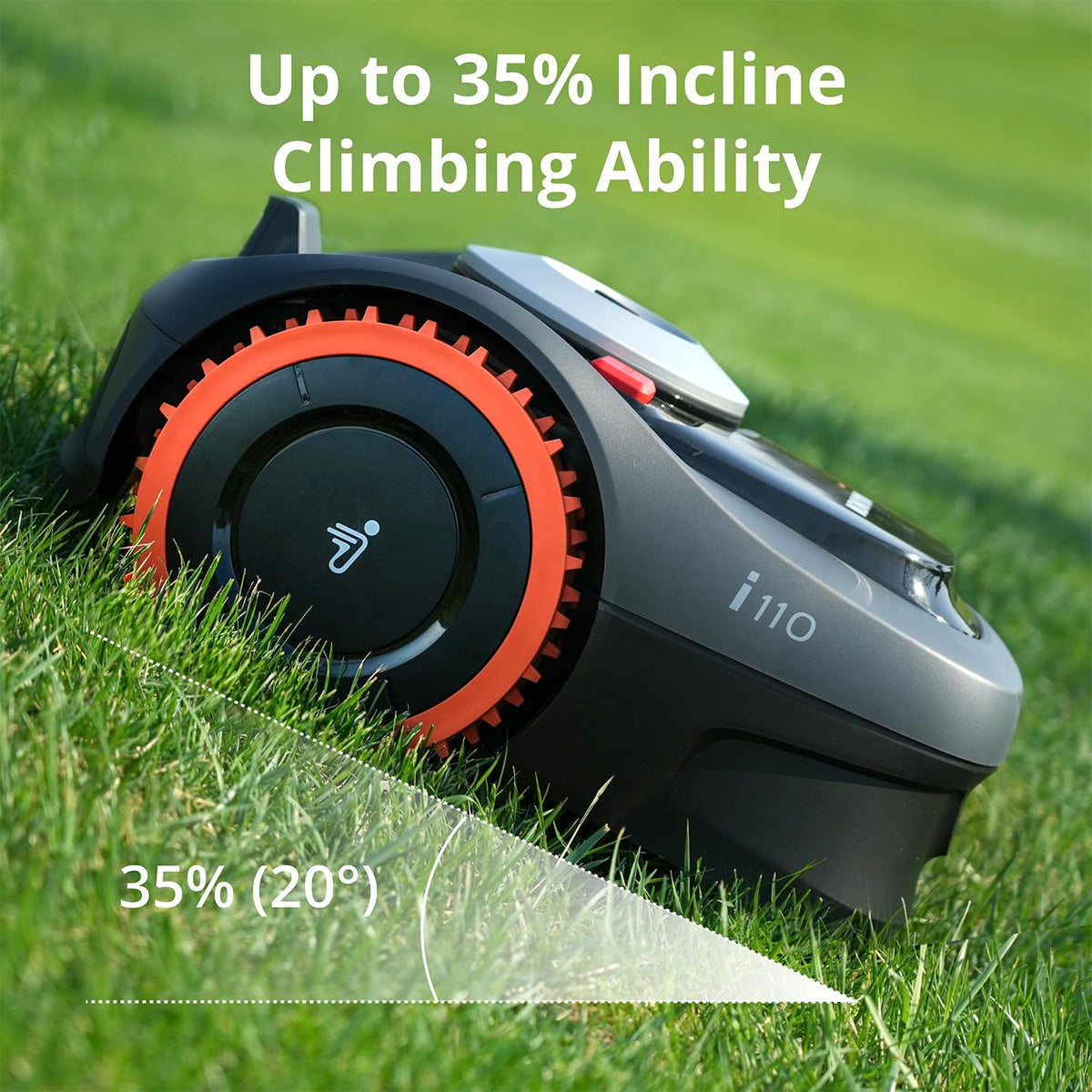 NAVIMOW traction wheels with cleats improve grip on wet surfaces