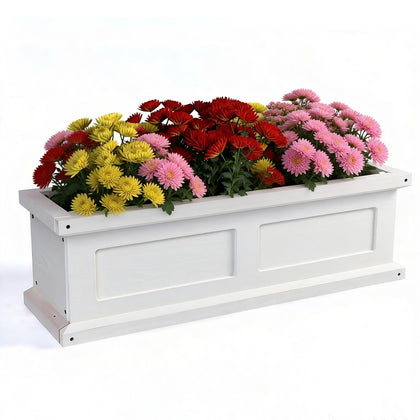 NAVREX 3-Foot Window Box with whitewash finish, easy assembly and curb appeal