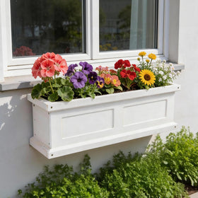 NAVREX whitewash window box suitable for balcony and garden areas