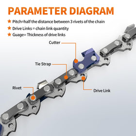 NAWIN 0.043-inch gauge chain delivers efficient bites with controlled depth.