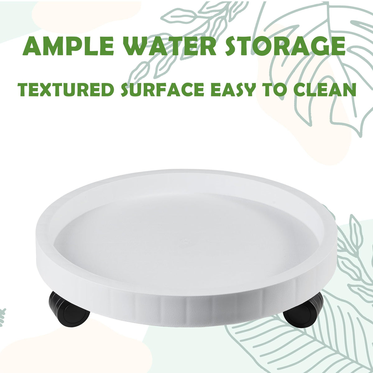 NAZKAEN round coaster roller base tray for quiet indoor-outdoor shifting
