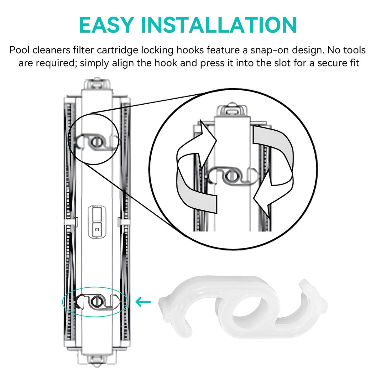 Nbbiww Explorer locking hook aids quick fixes without full filter replacement.