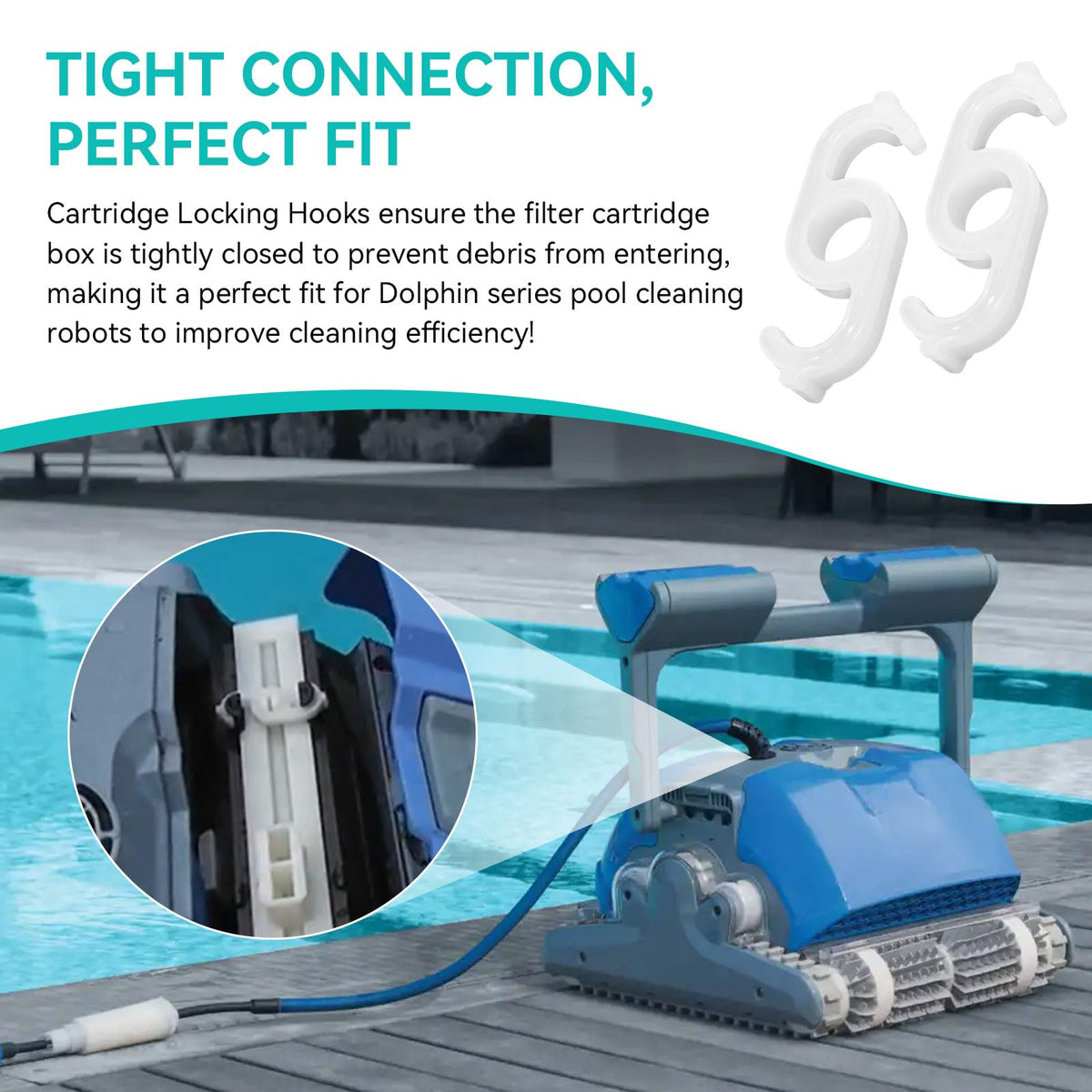 Nbbiww two-pack locking hooks simplify maintenance with durable underwater use.