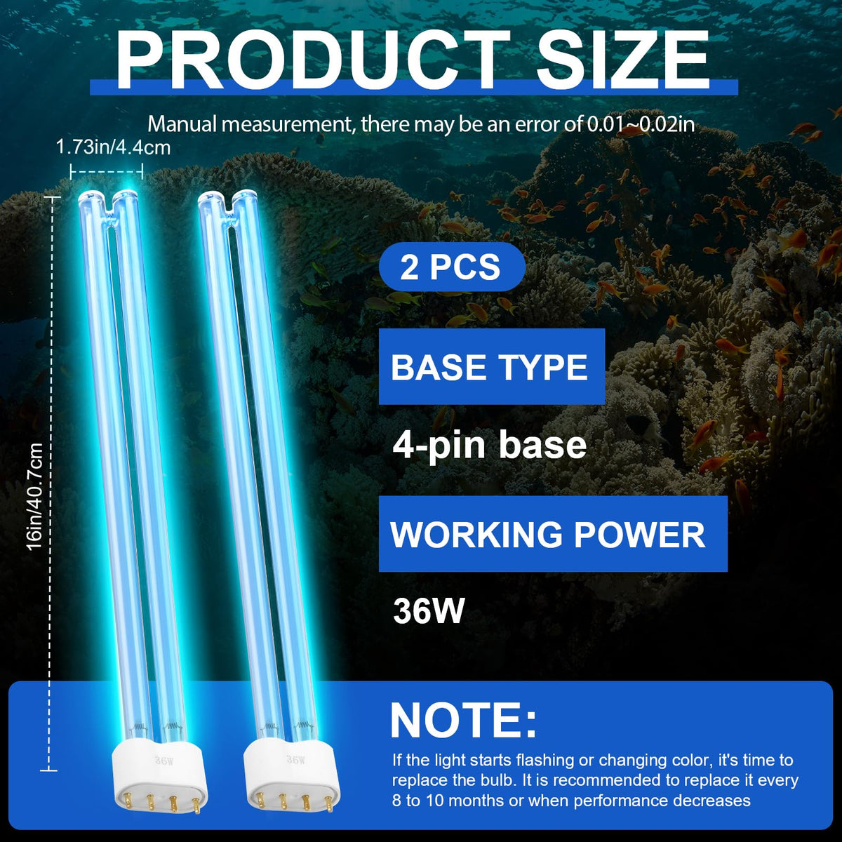 Nbbiww UV bulb compatible with JEBAO and other brands for easy swaps