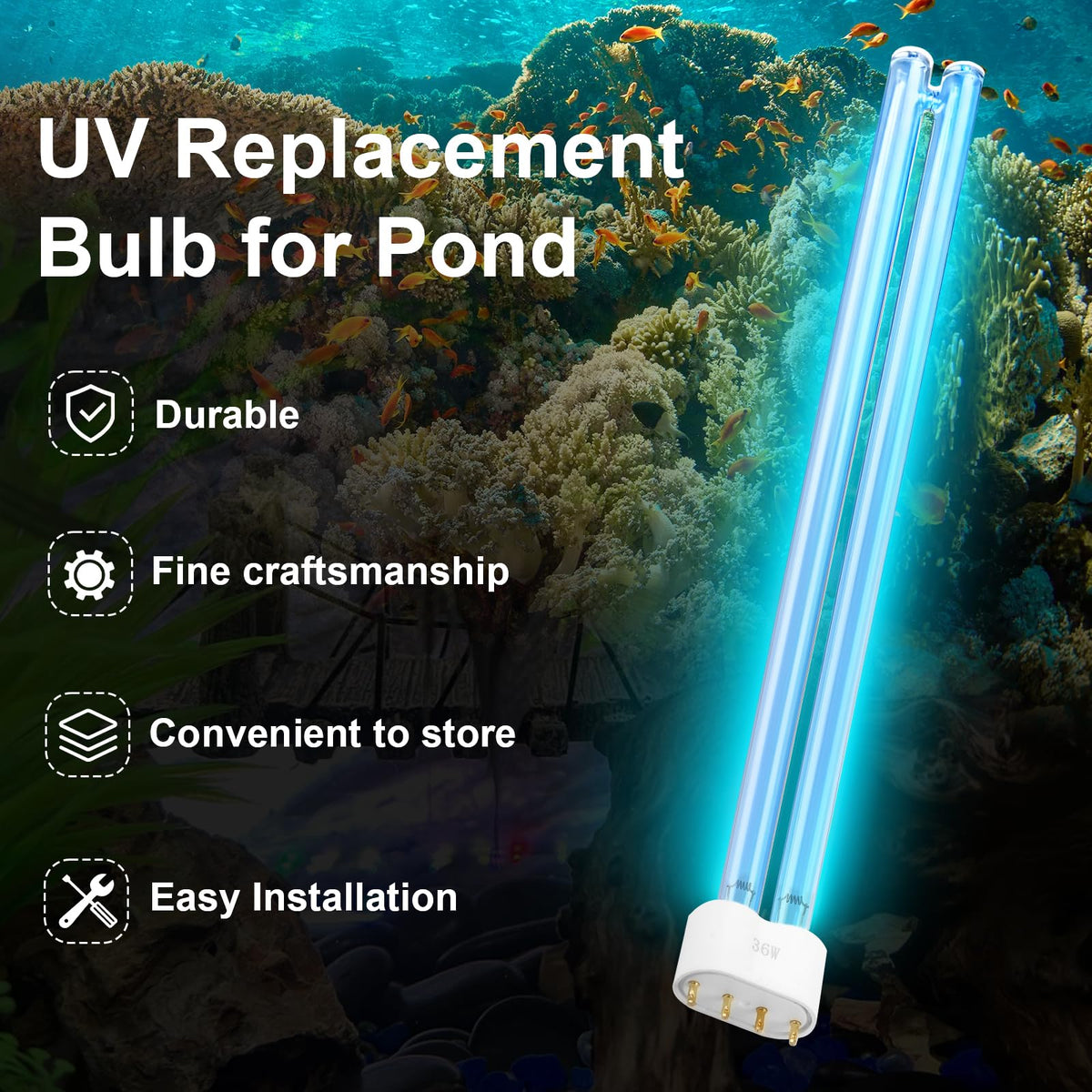 Nbbiww UV bulb with high clarity glass for durable performance