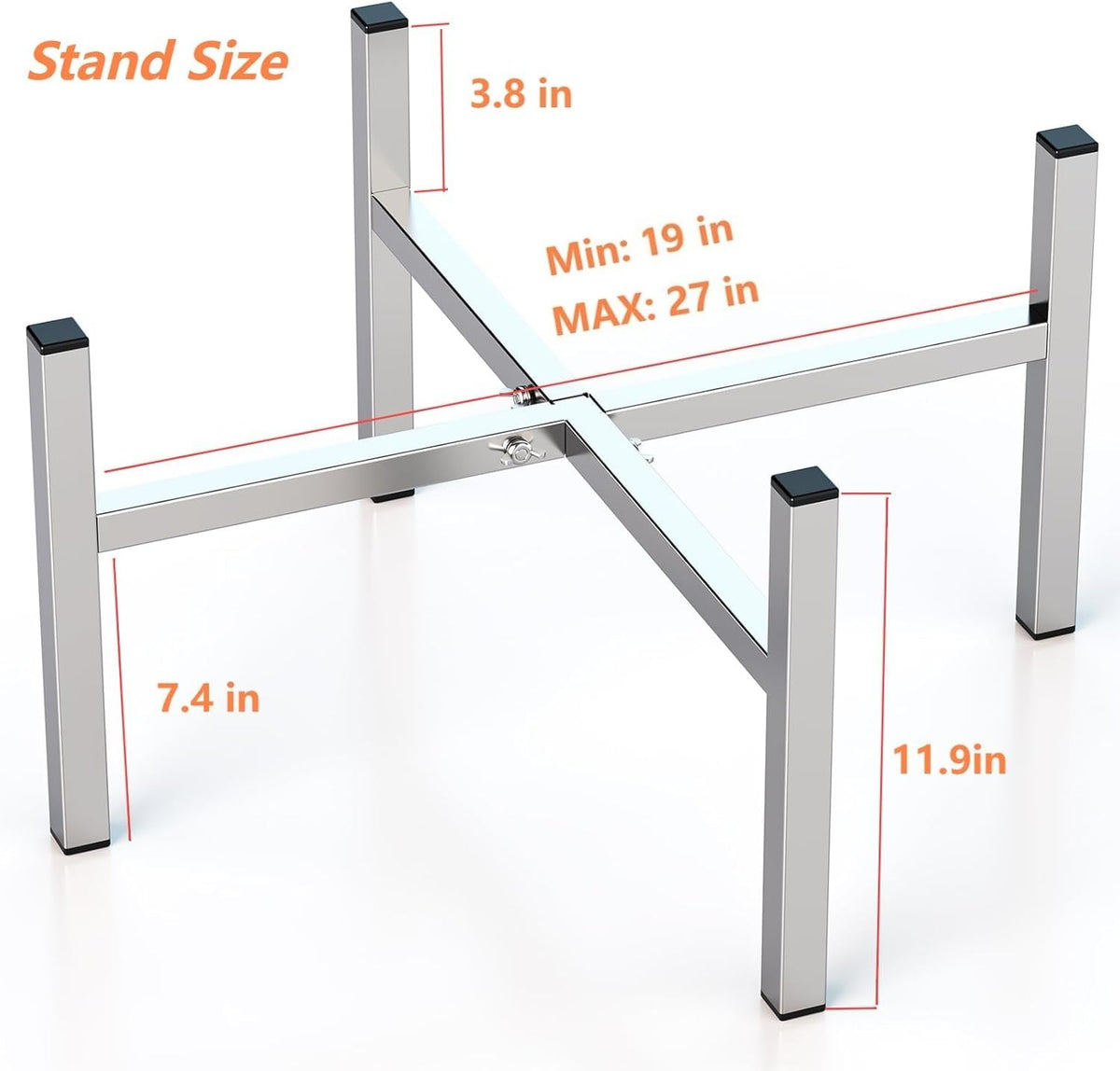 NBPLUS Fire Pit Stand shows compatibility with Solo Stove Bonfire, Ranger, and Yukon.