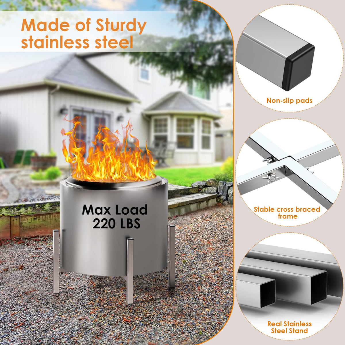 NBPLUS two-height option elevates the pit for comfortable seating and warmth.