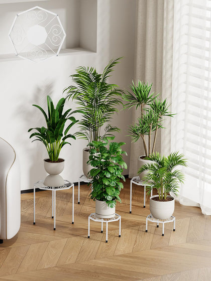 NBPUJ 5-pack white plant stands suit indoor displays and small-space organization
