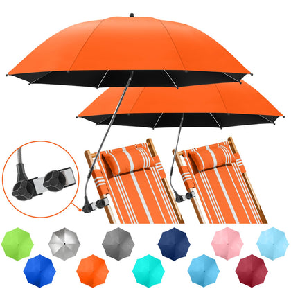 NBtoUS 2pack chair umbrella clamp 360° for versatile sun protection on outdoor chairs.