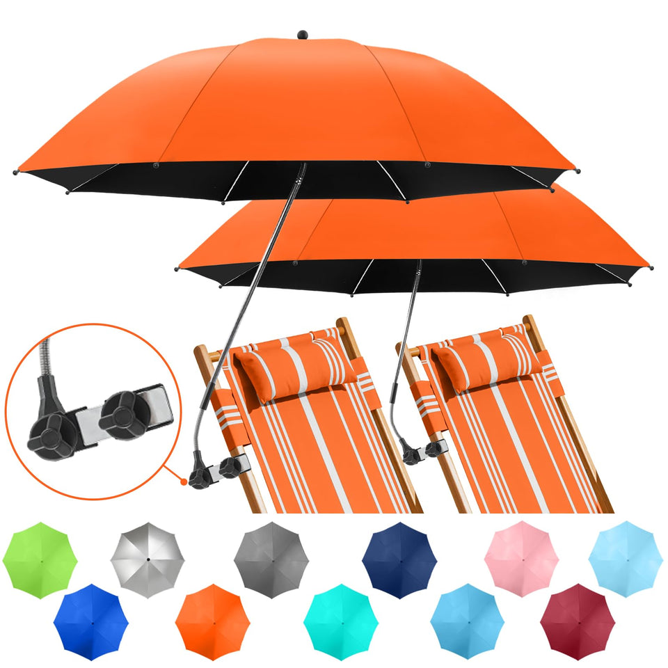 NBtoUS 2pack chair umbrella clamp 360° for versatile sun protection on outdoor chairs.