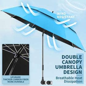 NBtoUS double canopy umbrella clip improves airflow and cooling under shade.