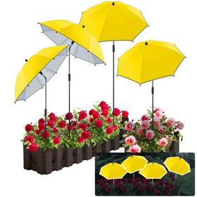 NBtoUS plant umbrella with 24.9-inch diameter shields sun for potted plants and helps prevent sunburn.