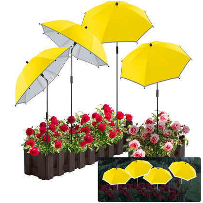 NBtoUS plant umbrella with 24.9-inch diameter shields sun for potted plants and helps prevent sunburn.